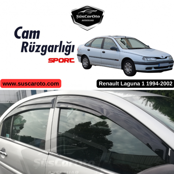 Renault Laguna 1 1994-2002 Uyumlu Mugen Cam Rüzgarlığı Seti Piano Black 4lü İthal ürün görseli 1