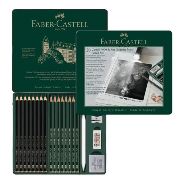 Faber Castell 9000 & Pitt Graphite Matt Çizim Seti 20 Parça ürün görseli 1