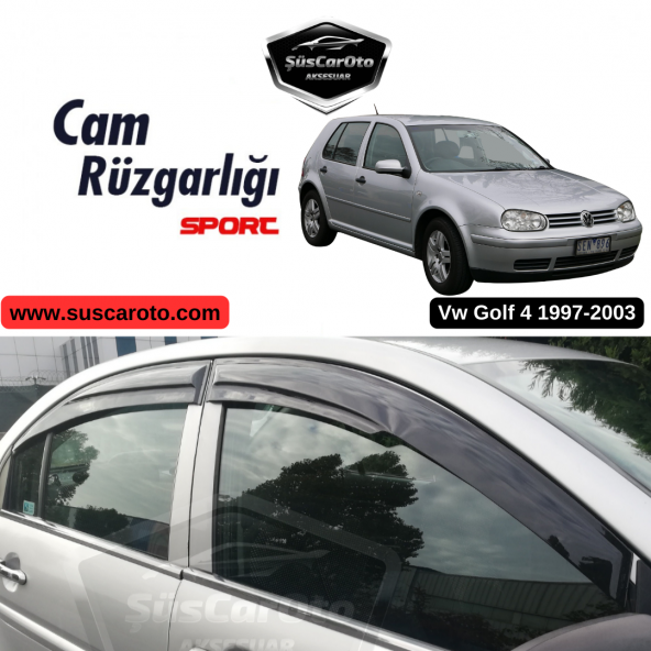 Vw Golf 4 1997-2003 Uyumlu Mugen Cam Rüzgarlığı Seti Piano Black 4lü İthal ürün görseli 1