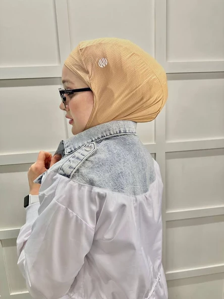 Vesla Hıjab Spor Kaydırmaz Bone, Başörtüsü 00887  KOYU BEJ ürün görseli 1