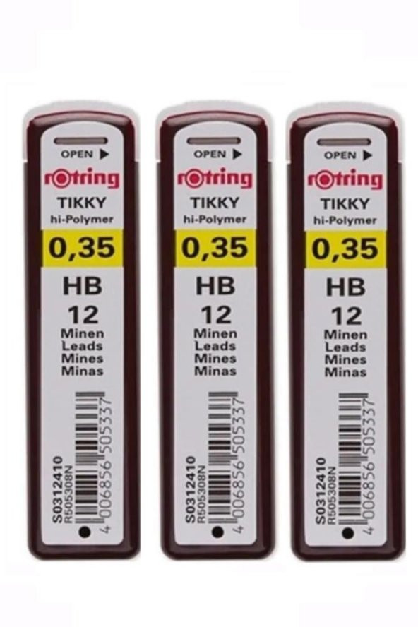 0.3 / 0.35 Mm Uç Min Siyah 3 Adet Rotring Siyah Kalem Uçu 0.35 Mm 3 Adet ürün görseli 1