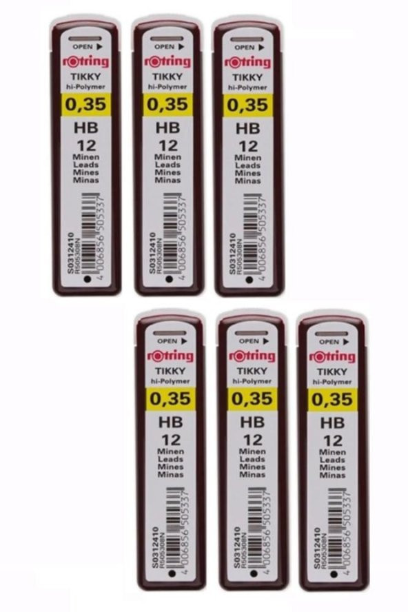 0.3 / 0.35 Mm Uç Min Siyah 6 Adet Rotring Siyah Kalem Uçu 0.35 Mm 6 Adet ürün görseli 1