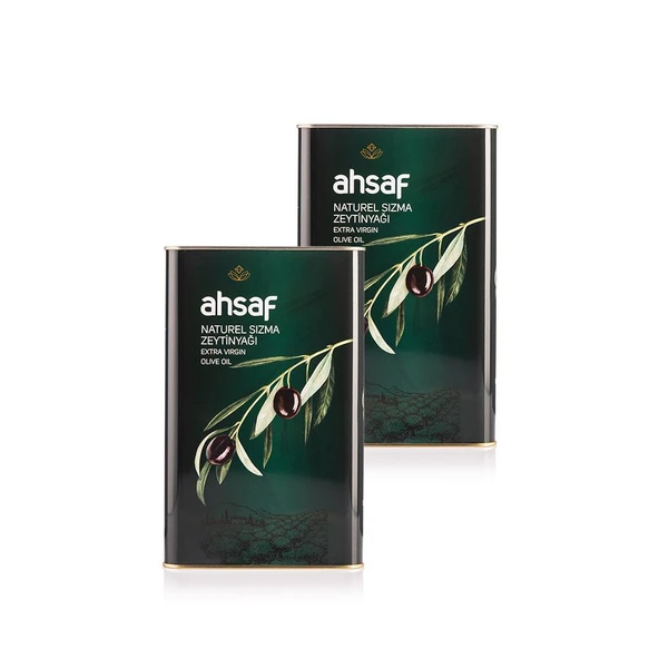 Ahsaf Natürel Sızma Zeytinyağı 5L-Teneke (2'li Ekonomik Paket) ürün görseli 1