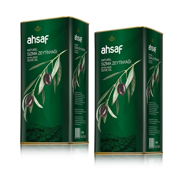 Ahsaf Natürel Sızma Zeytinyağı 5L-Teneke (2'li Ekonomik Paket) ürün görseli 1