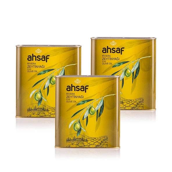 Ahsaf Riviera Zeytinyağı 2L-Teneke (3'lü Ekonomik Paket) ürün görseli 1