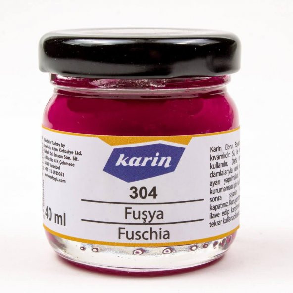 Karin Ezilmiş Ebru Boyası 40ml 304 Fuşya ürün görseli 1