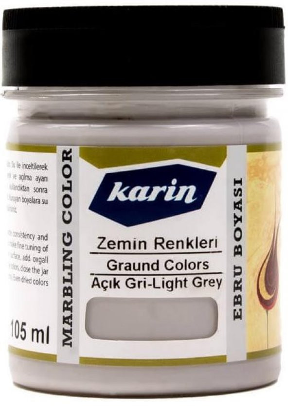 Karin Ezilmiş Ebru Boyası 105ml 901 Açık Gri ürün görseli 1