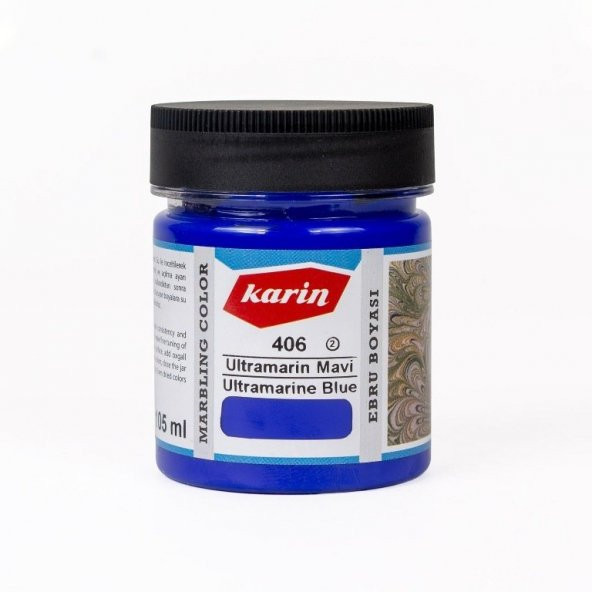 Karin Ezilmiş Ebru Boyası 105ml 406 Ultramarıne Mavi ürün görseli 1