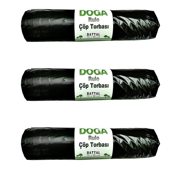 Ecoplast Battal Boy Siyah Çöp Torbası Poşeti - 300 Gr. - 75 x 90 Cm / 10 Adetlik 3 Rulo ürün görseli 1