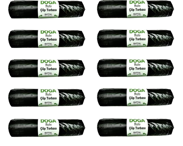 Ecoplast Battal Boy Siyah Çöp Torbası Poşeti - 300 Gr. - 75 x 90 Cm / 10 Adetlik 10 Rulo ürün görseli 1