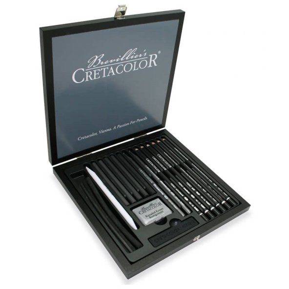 Cretacolor Black Box Premium Karakalem Çizim Seti Özel Hediyelik Kutu 20 Parça 400 61 ürün görseli 1