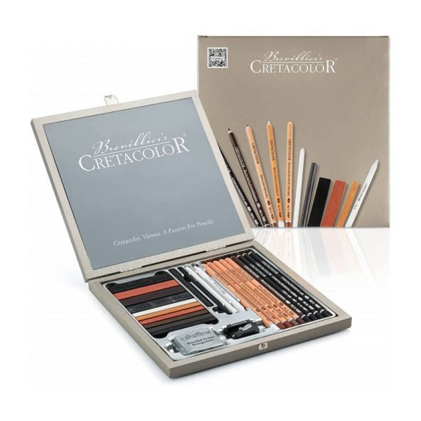 Cretacolor Passion Box Drawing Set Premium Çizim Seti Özel Hediyelik Kutu 25 Parça 400 63 ürün görseli 1