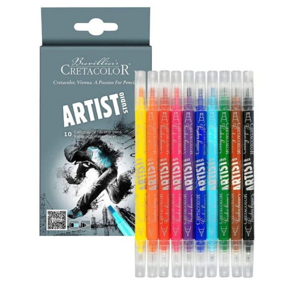 Cretacolor Artist Studio Calligraphy Çift Uçlu Keçeli Kaligrafi Çizim Seti 10 Renk 445 10 ürün görseli 1