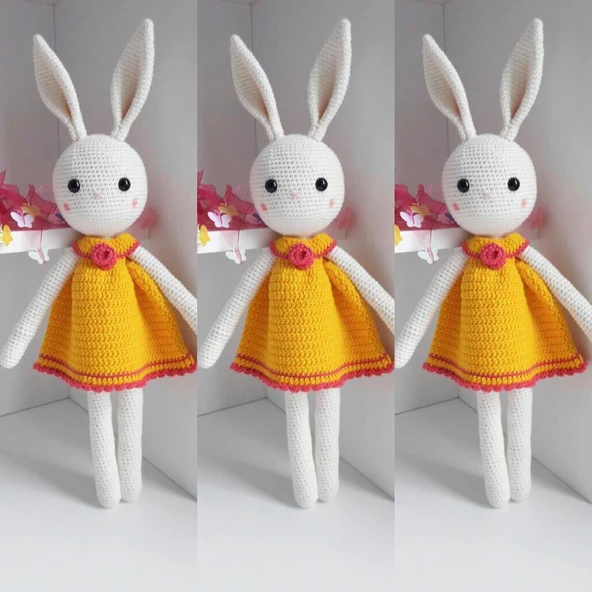 Organik Özel Üretim Kız Örgü Amigurumi Oyuncak Bebek ürün görseli 1