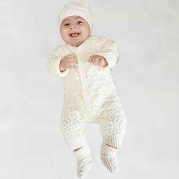 Krem Bebek Triko Patikli Tulum ürün görseli 1