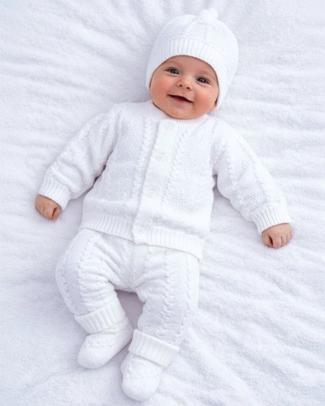 Beyaz Bebek Triko 4 lü Takım - Resim 10