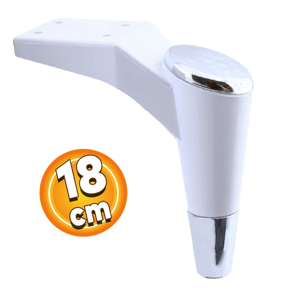 Maya Lüks Mobilya Kanepe Tv Ünitesi Koltuk Ayağı 18 Cm Beyaz Krom Konsol Ayakları ürün görseli 1