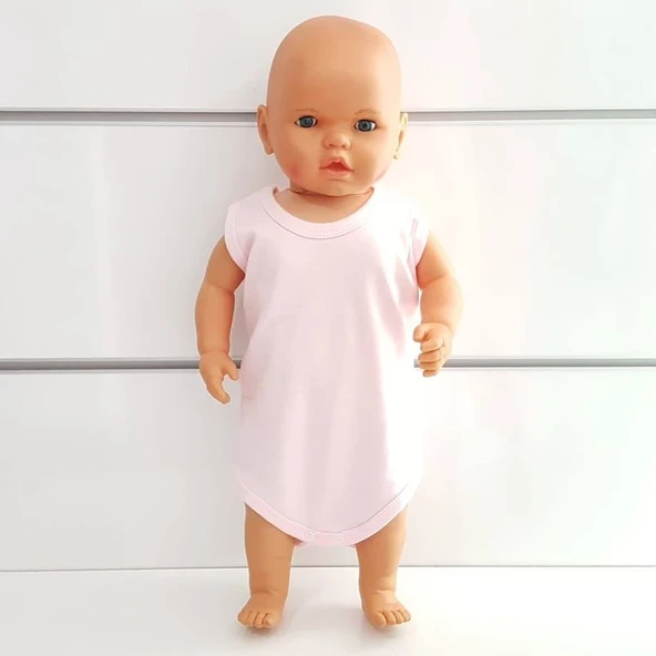 Pembe Sade Alttan Çıt-çıtlı Askılı Badi Zıbın ürün görseli 1