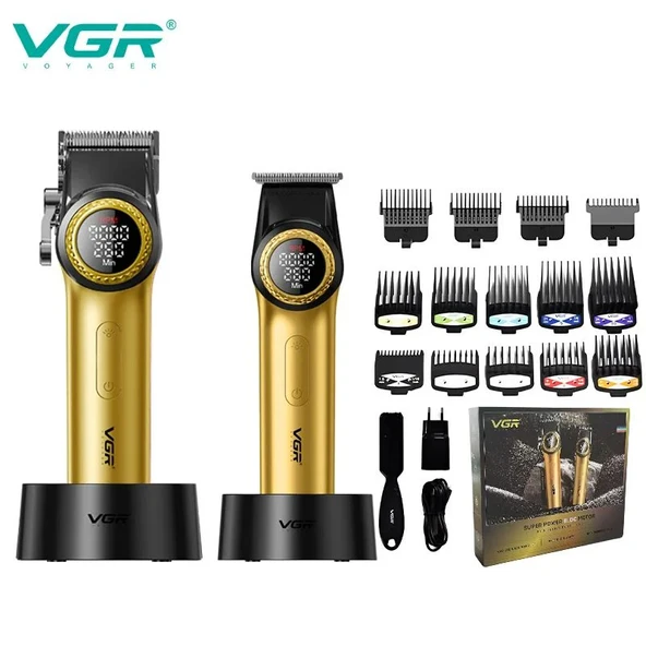 VGR V-001PRO & V-977 Professional Barber Series Clipper & Trimmer Combo Saç Sakal Kesme Makinesi ürün görseli 1