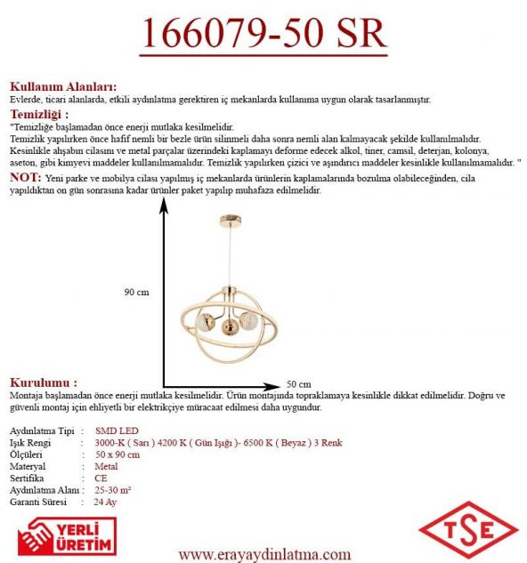 Eray Aydınlatma 166079-50 Sarkıt Led Avize - Resim 2