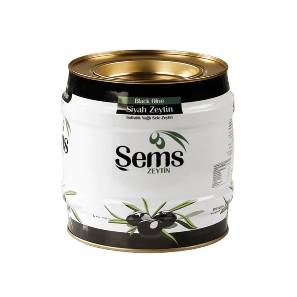 Şems Yağlı Siyah Sele Zeytin 2 Kg 231-260 Kalibre ürün görseli 1