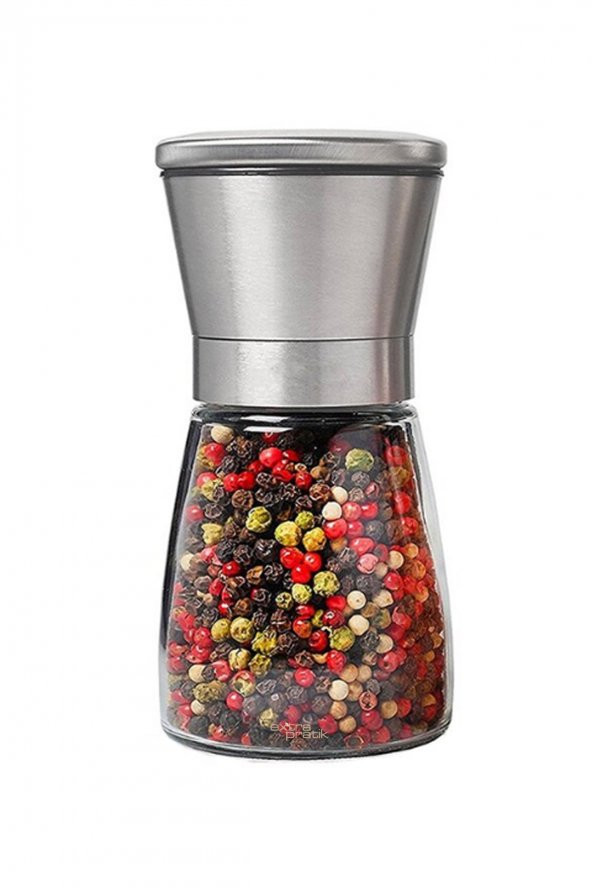 Çelik Başlıklı Seramik Bıçaklı Tuz Karabiber Baharat Öğütücü Değirmeni 13.5cm ürün görseli 1