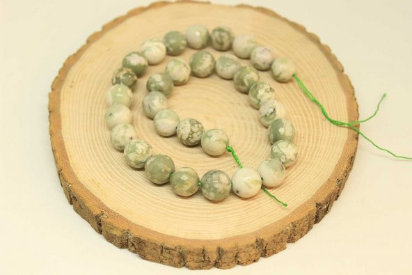 Jasper Taşı YARIM Dizi 11-12mm Aralığı (25885) (18cm uzunluğundadır) ürün görseli 1