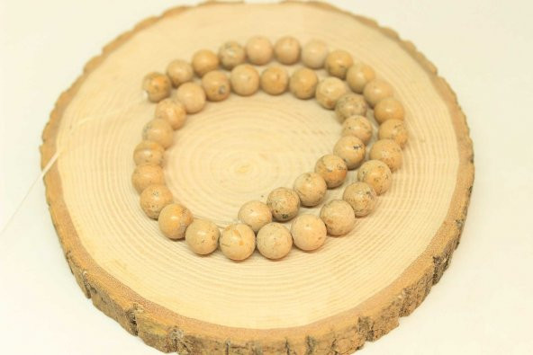 Jasper Taşı YARIM Dizi 9-10mm Aralığı (25850) (18cm uzunluğundadır) ürün görseli 1