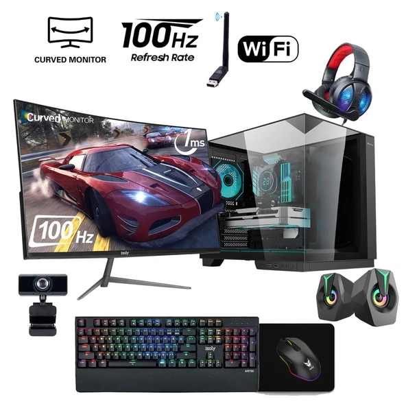İzoly Beta X i3-10100F 32GB 512GB M.2 NVMe RTX 2060S 8GB 24" Oyuncu Oem Seti ürün görseli 1