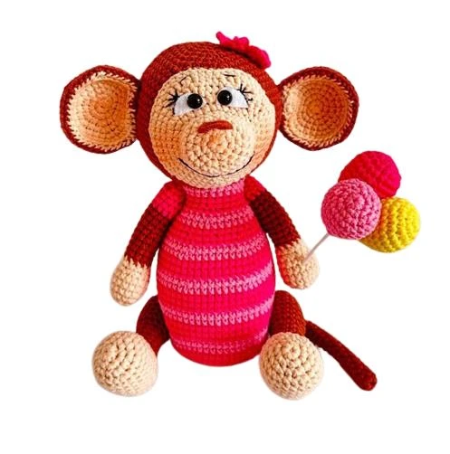 Sevimli Maymuş Amigurumi Organik Oyuncak ürün görseli 1
