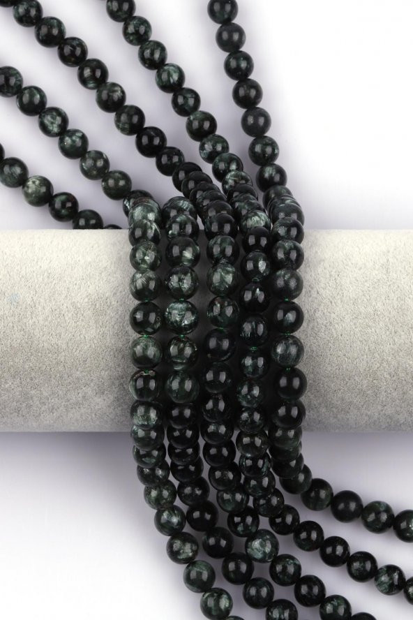Seraphınıte Doğal Taş Dizi 8 mm Küre Kesim ürün görseli 1
