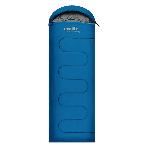 Evolite Camper Pro SQ 0C Kare Tipi Uyku Tulumu Mavi Sol ürün görseli 1