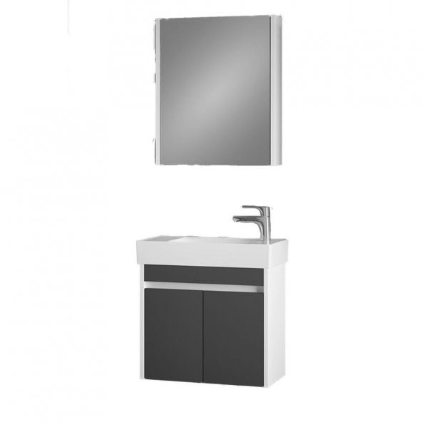 Denko Natalia 60 cm MDF Antrasit Gri Banyo Dolabı Takımı ürün görseli 1