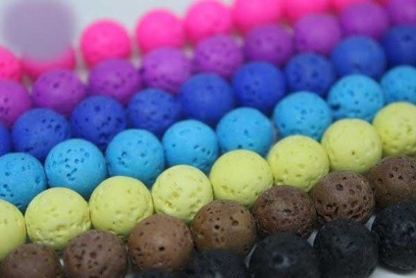 Lav Taşı Fosforlu Pembe Renkli YARIM Dizi 10mm (18cm uzunluğundadır) ürün görseli 1
