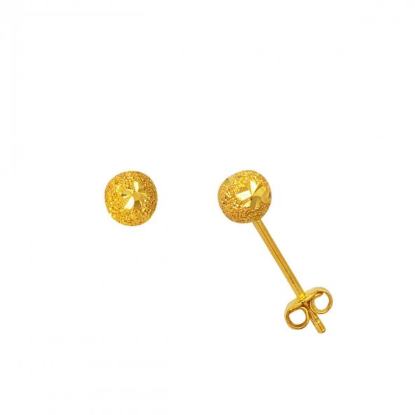 22 Ayar Yıldız Kumlu Altın Top Küpe 5 mm. ürün görseli 1