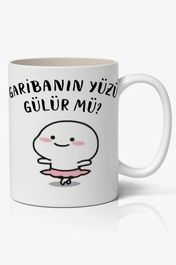 Garibanın Yüzü Gülür Mü@UzunAciklama Yazılı Baskılı Kupa Bardak Baskılı Kahve Kupa Bardak ürün görseli 1