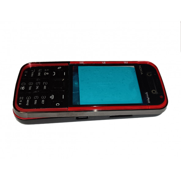 Nokia 5730 Full Kasa Kapak Tuş Takımı 5730 Uyumlu Siyah Kırmızı Renk Orta Kasa Ön Kapak Arka Kapak ürün görseli 1