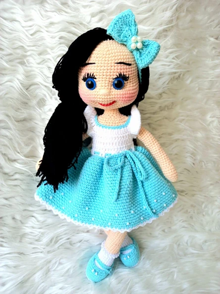 Mavi Busem Bebek Amigurumi Organik Oyuncak ürün görseli 1