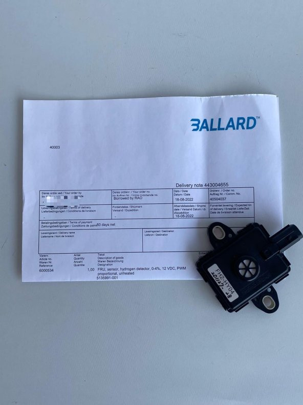 Ballard FH2-HY04 Hidrojen Sensörü - Resim 6