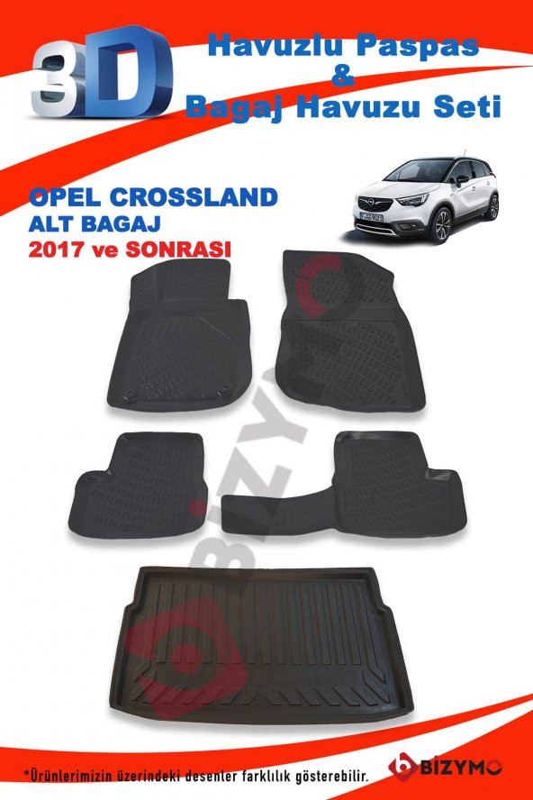 Opel Crossland Alt 2017 Ve Sonrası Paspas Ve Bagaj Havuzu Seti ürün görseli 1
