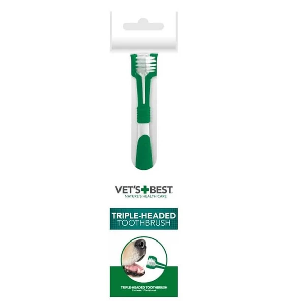 Vets Best Köpekler İçin Üç Başlı Diş Fırçası ürün görseli 1