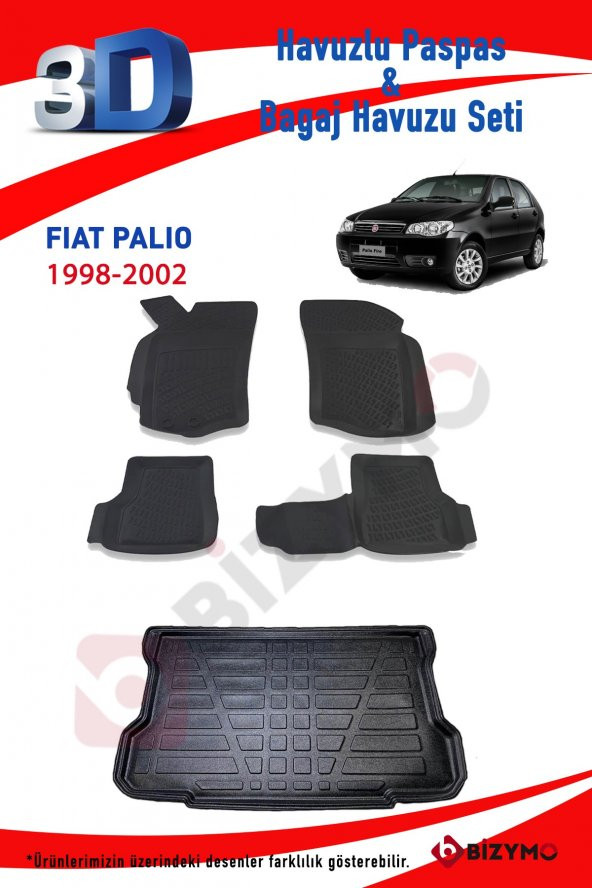 Fiat Palio 1998-2002 3D Paspas ve Bagaj Havuzu Seti Bizymo ürün görseli 1