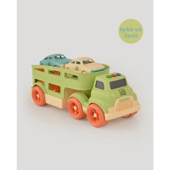 Let's Be Child Işıklı ve Sesli Taşıyıcı Tır ve 2 Minik Araç LC-31022 Çocuklar İçin Oyuncak Tır ve Arabalar ürün görseli 1
