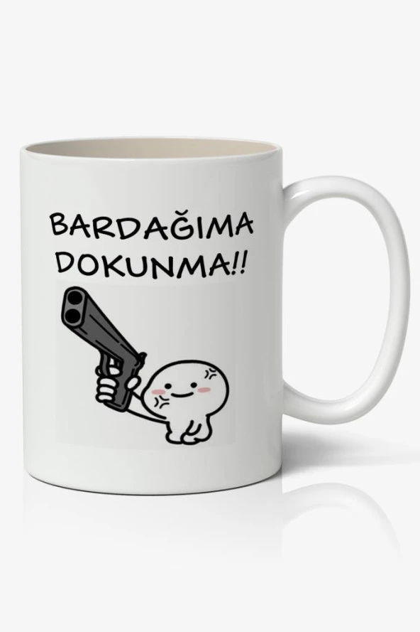 Bardağıma Dokunma Yazılı Baskılı Kupa Bardak Baskılı Kahve Kupa Bardak ürün görseli 1