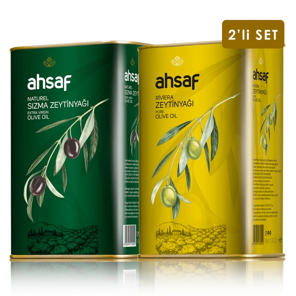 Riviera Zeytinyağı 1L Teneke  + Natürel Sızma Zeytinyağı 1L Teneke ( 2'li Ekonomik Paket ) ürün görseli 1