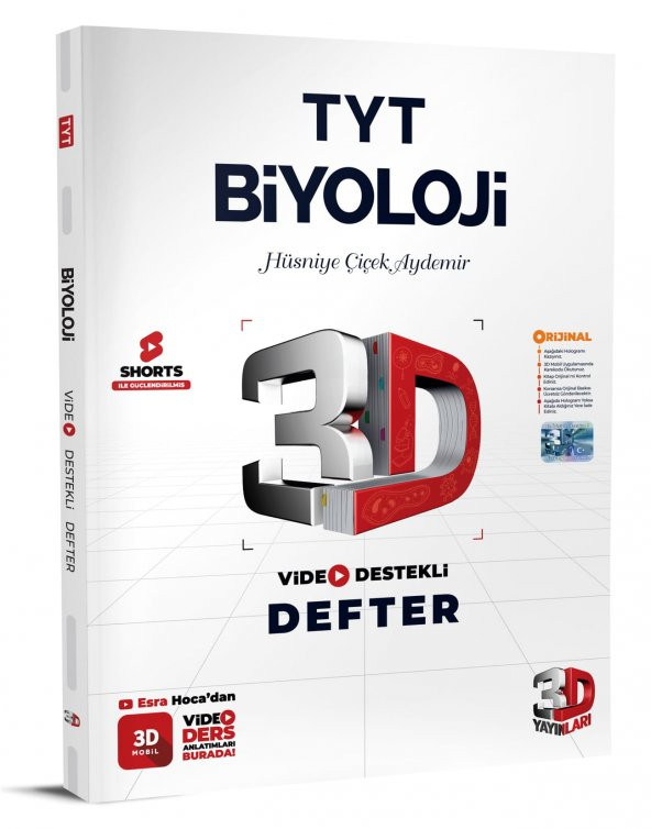 3D Yayınları Tyt Biyoloji Video Destekli Defter 2023 ürün görseli 1
