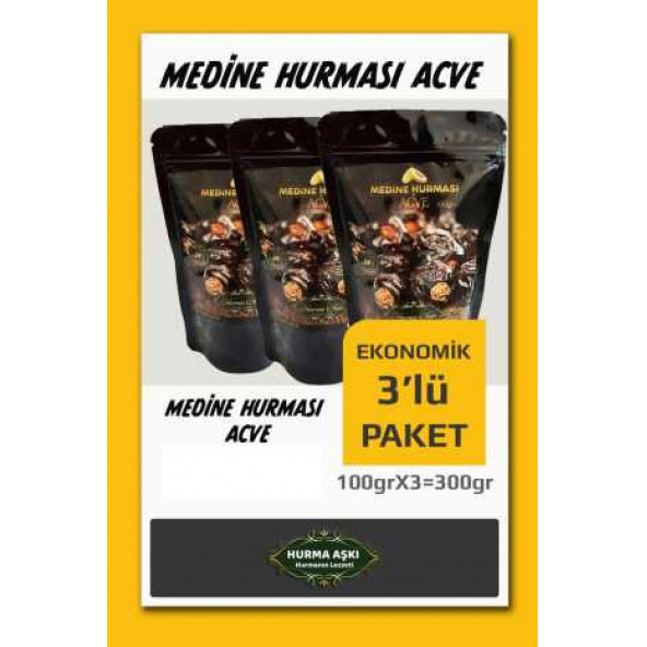 HURMA AŞKI ACVE MEDİNE HURMASI 3X100 GR ürün görseli 1