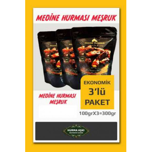 HURMA AŞKI MEDİNE HURMASI MEŞRUK 3X100 GR ürün görseli 1