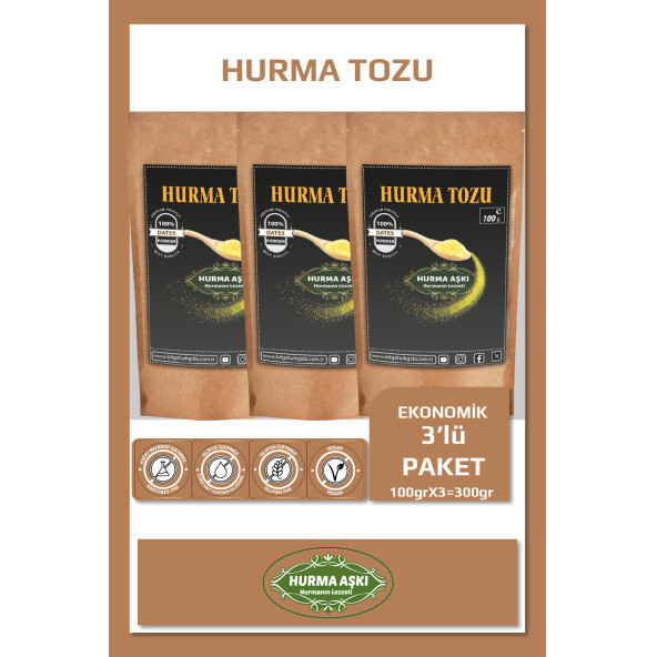 HURMA AŞKI HURMA TOZU 3X100 GR ürün görseli 1
