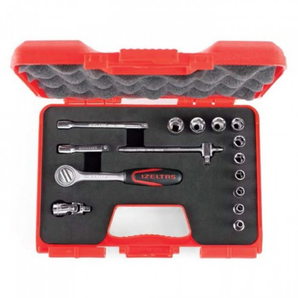 İZELTAŞ 15Lİ KARBÜRATÖR LOKMA ANAHTAR TAKIMI 1/4" - 1107006015 ürün görseli 1